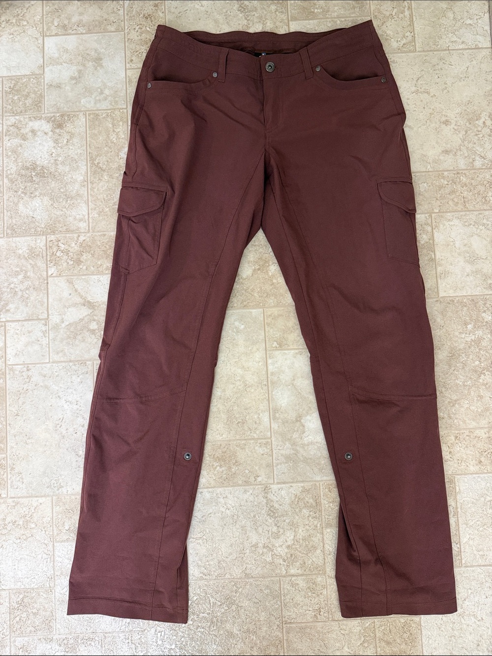 Kuhl Women's Straight-Leg Cargo Pants in Deep Burgundy